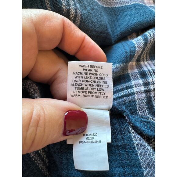 Rustic Grunge Plaid Button Down Shirt Women's Plus Size 2XL Flannel Cabin Core - Picture 11 of 11
